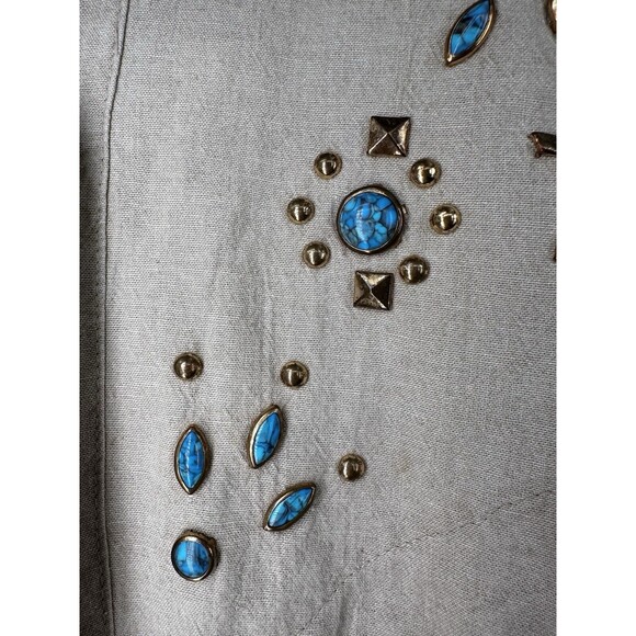 Vintage Southwestern Beaded Blazer Jacket Women S/M‎ Fringe Rhinestones Cowgirl - Picture 4 of 15